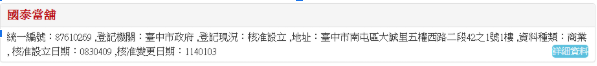南屯當鋪國泰當舖工商檔案